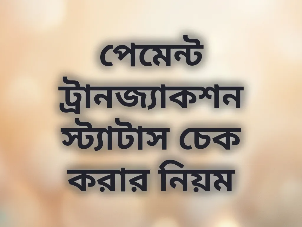 পেমেন্ট স্ট্যাটাস চেক